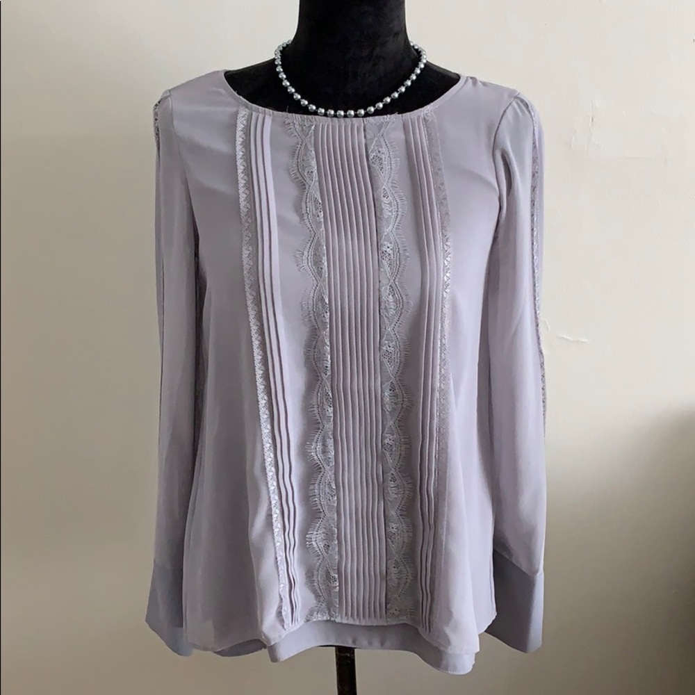 White House Black Market Gray Blouse
